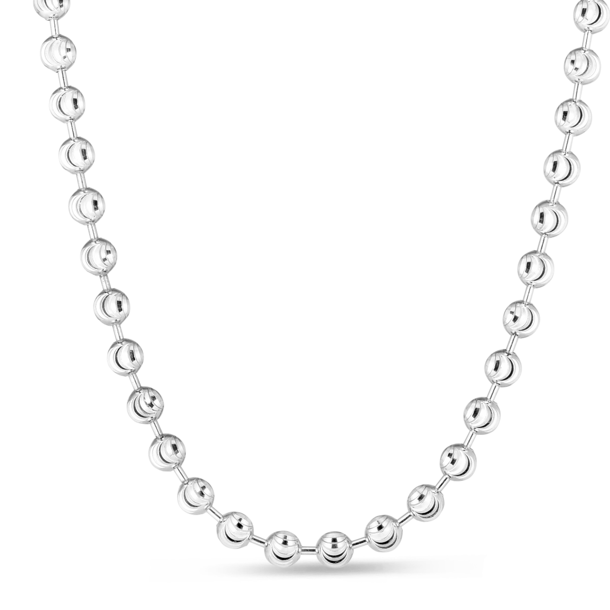 Two-Toned Sterling Silver Textured Ball Bead 2024 Necklace 18