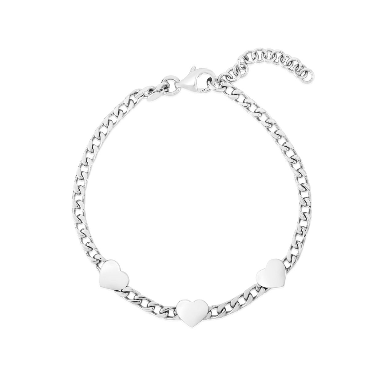 Silver Heart Chain Bracelet | Royal Chain Group