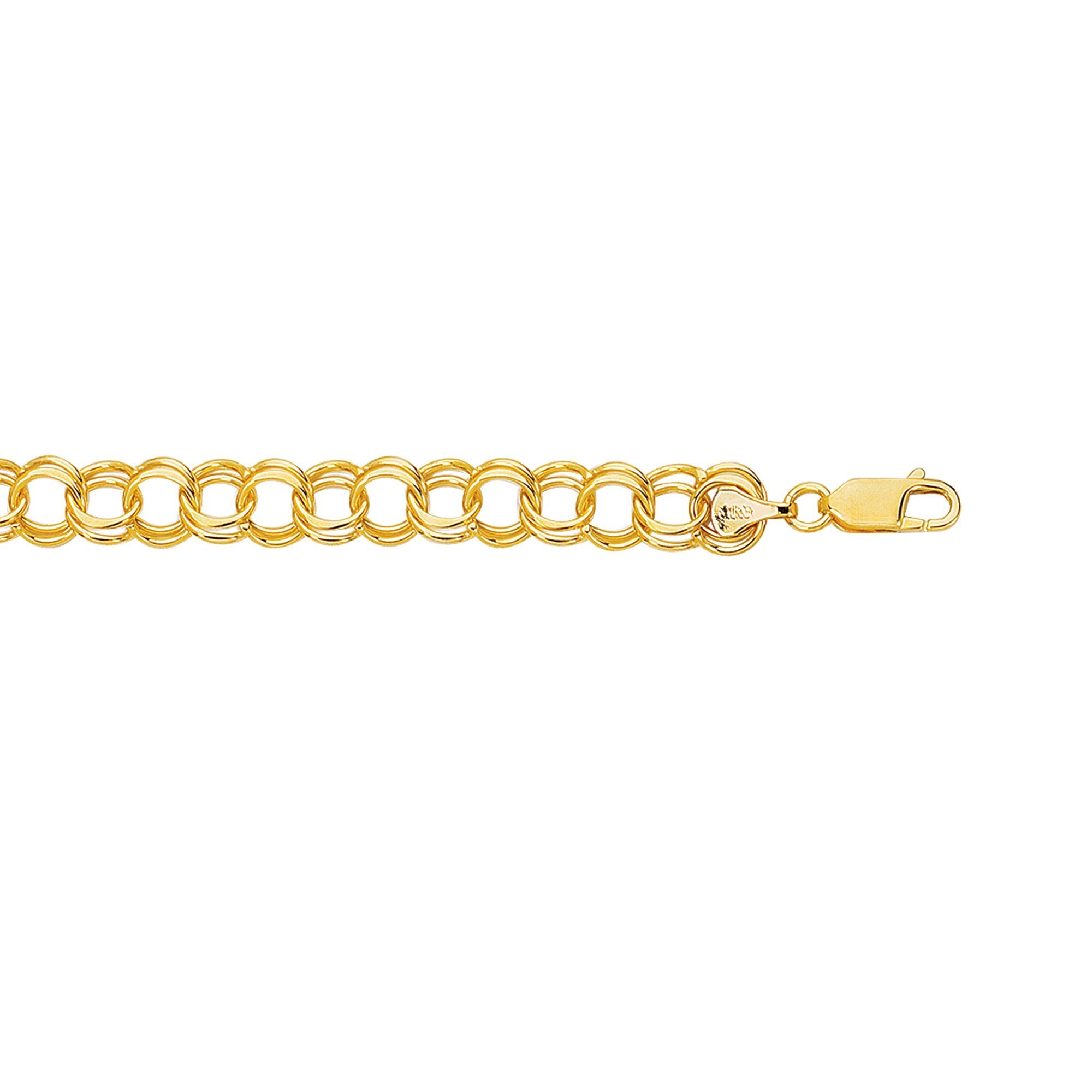 CB125 14K Gold Large Double Link Charm Bracelet | Royal Chain Group