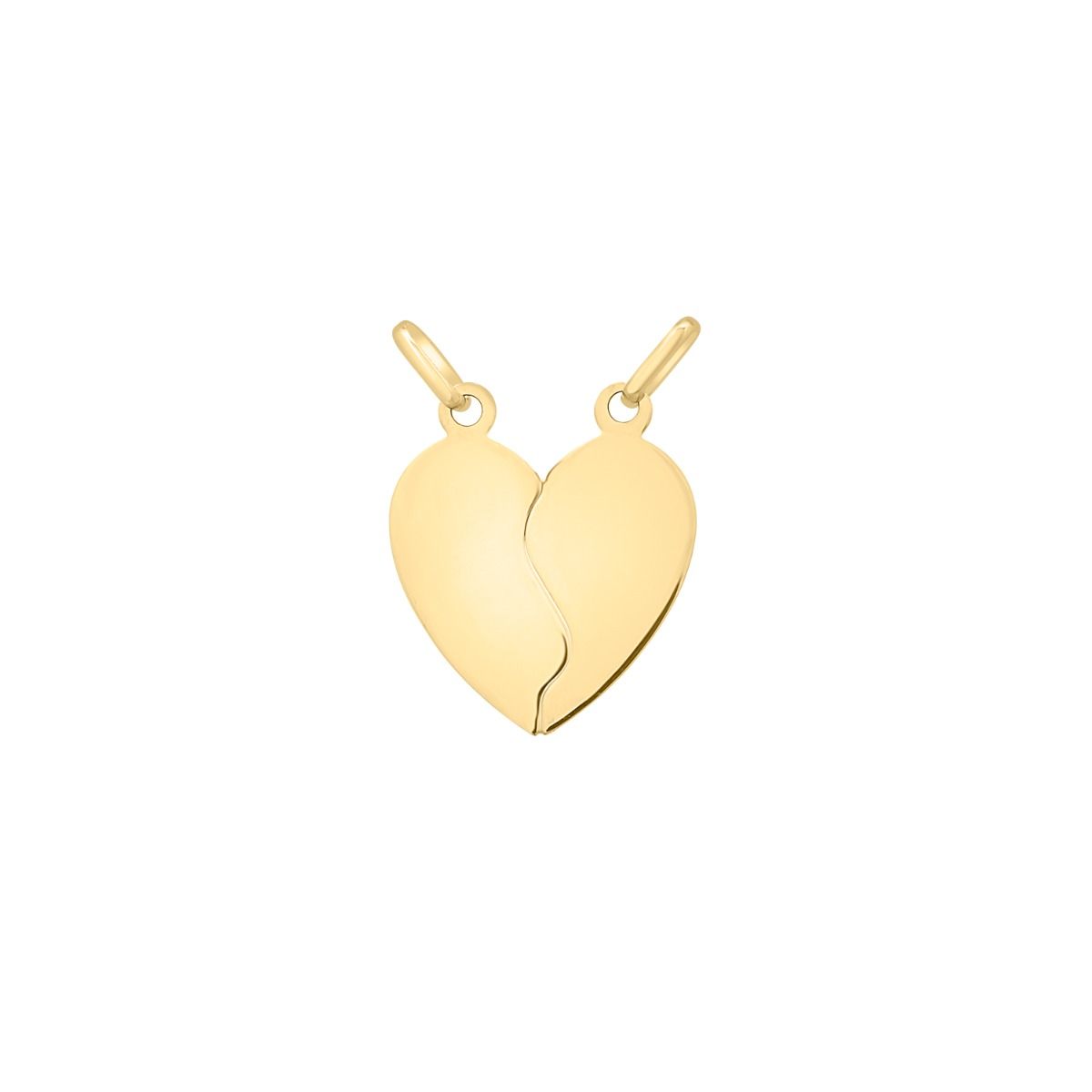 pd3687 14K Gold Doube Bail Broken Heart Pendant | Royal Chain Group