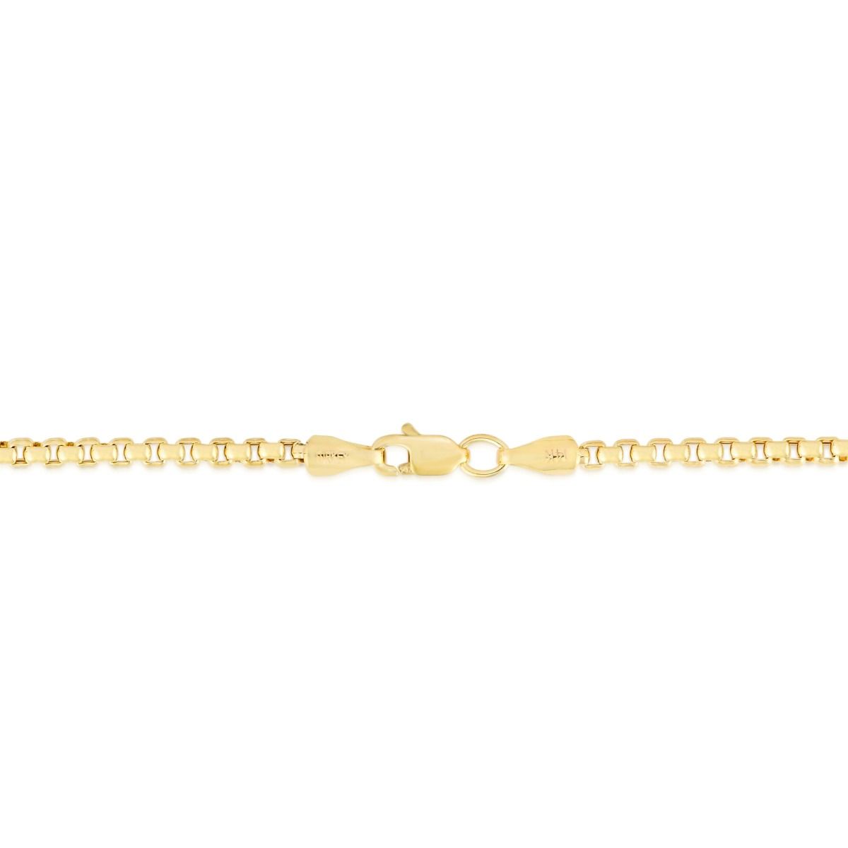 14K Gold 2.4mm Lite Round Box Chain with Lobster Lock | Royal Chain Group