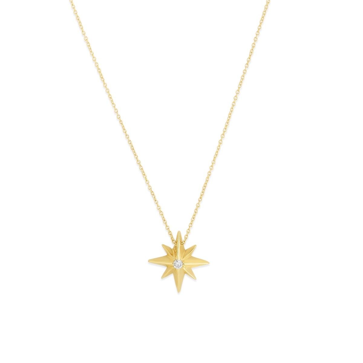 14K Gold Diamond North Star Necklace | Royal Chain Group