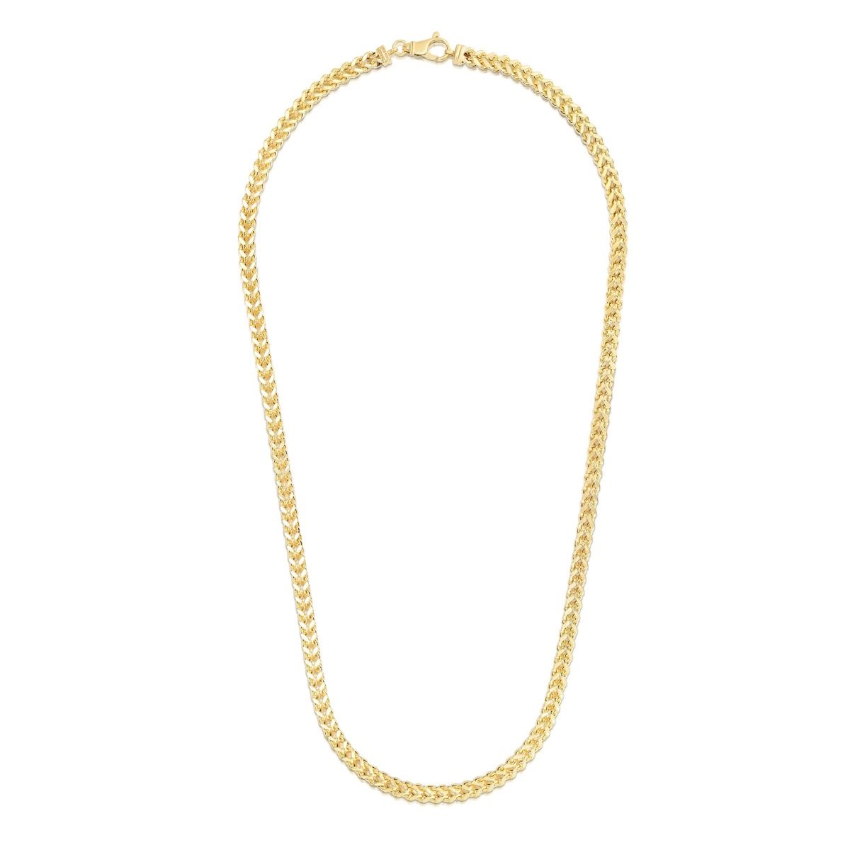 14K Gold 4.4mm Semi-Solid Square Franco Chain with Lobster Lock | Royal ...