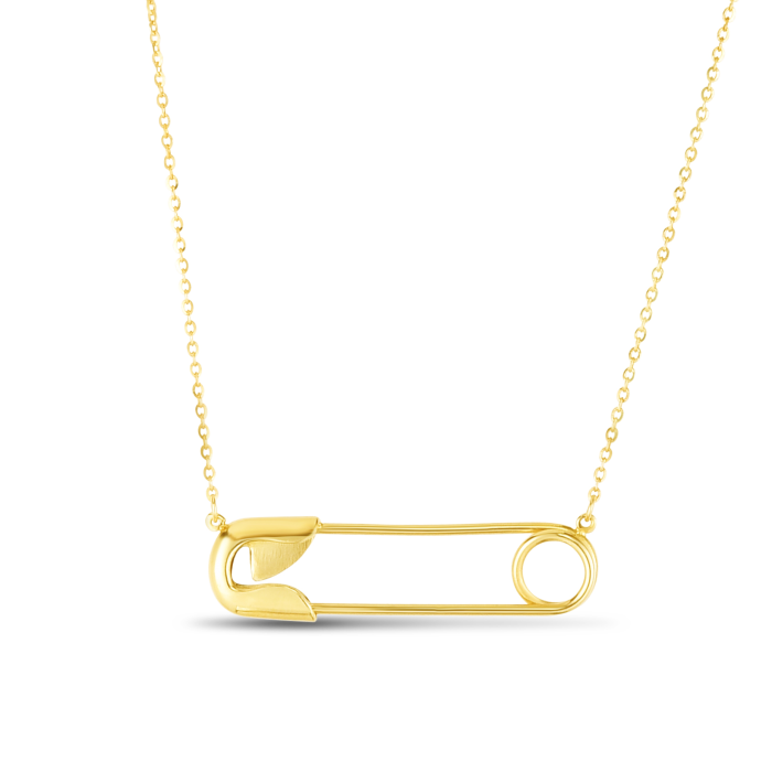 gold safety pin choker