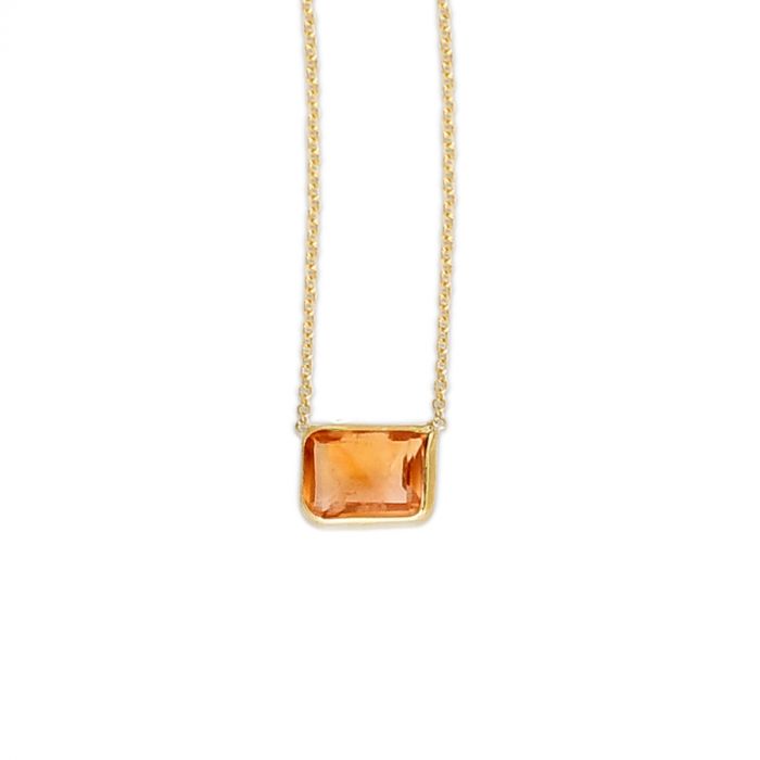 emerald cut citrine necklace