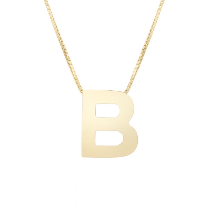 14k gold b necklace