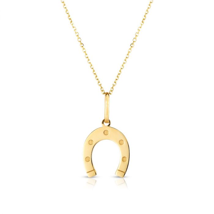 14k gold horseshoe necklace