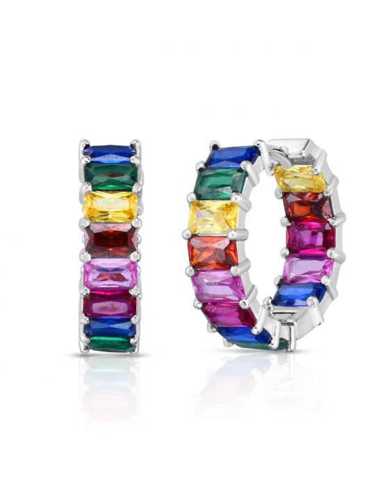 High Quality Rainbow Colorful CZ Station Link Chain