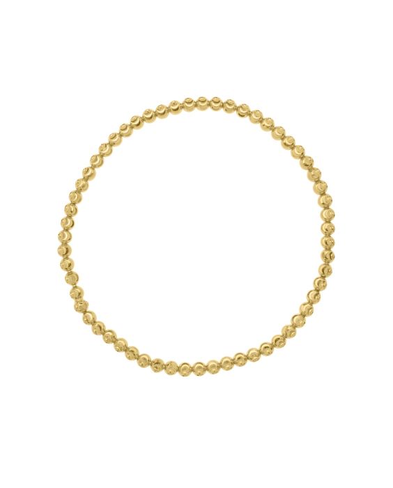 wc16742A 14K Moon-Cut Bead Stretch Bracelet | Royal Chain Group