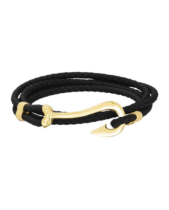 Men's Gold Rubber Cord Hook Bracelet