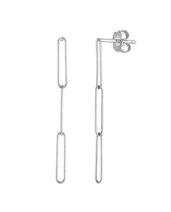 14K Lungo Paperclip Drop Earring | Royal Chain Group