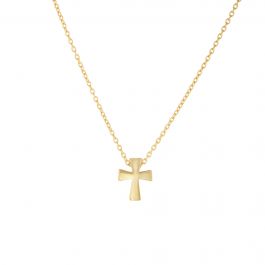 NCK1328 14K Gold Polished Mini Cross Necklace | Royal Chain Group