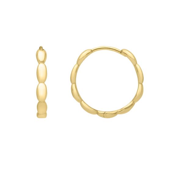 e15008 14K Medium Rice Hoops | Royal Chain Group